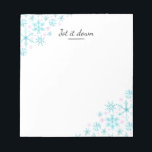 Winter Snowflakes Notepad<br><div class="desc">CUSTOMIZATION
♡ Add your name, monogram, message, etc.
♡ Use your favorite fonts.
♡ Background color is editable.
PLEASE NOTE
♡ Colors displayed online may vary slightly from the actual product.</div>