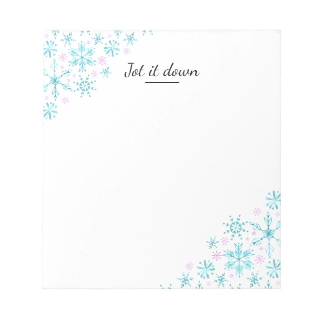Winter Snowflakes Notepad (Front)