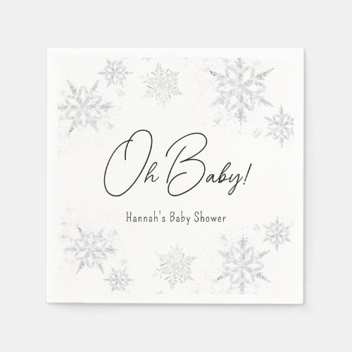 Winter Snowflakes Oh baby Napkins