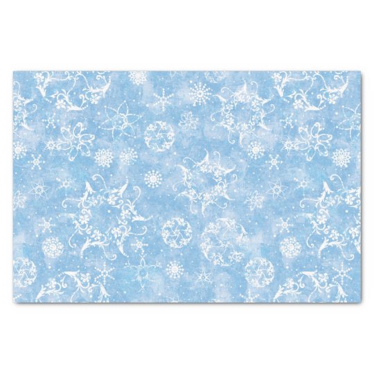 Winter Snowflakes on Blue Tissue Paper | Zazzle.com