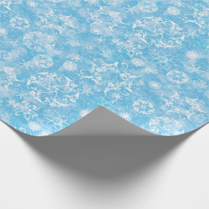 Winter Snowflakes on Light Blue Wrapping Paper