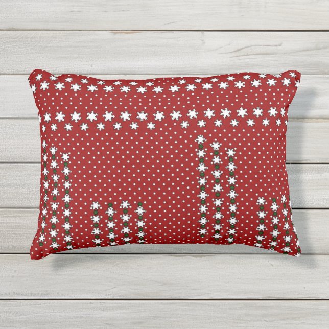 Winter Snowflakes Outdoor Pillow (Front)