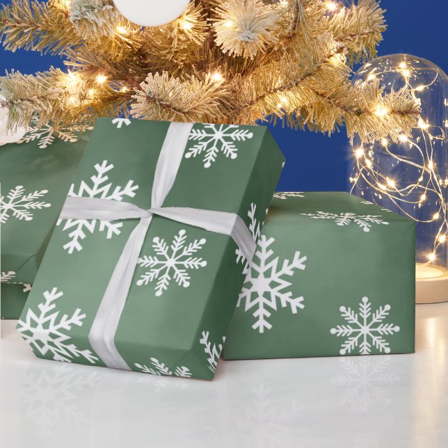 Winter Snowflakes Pattern Holiday Wrapping Paper  (Holidays)