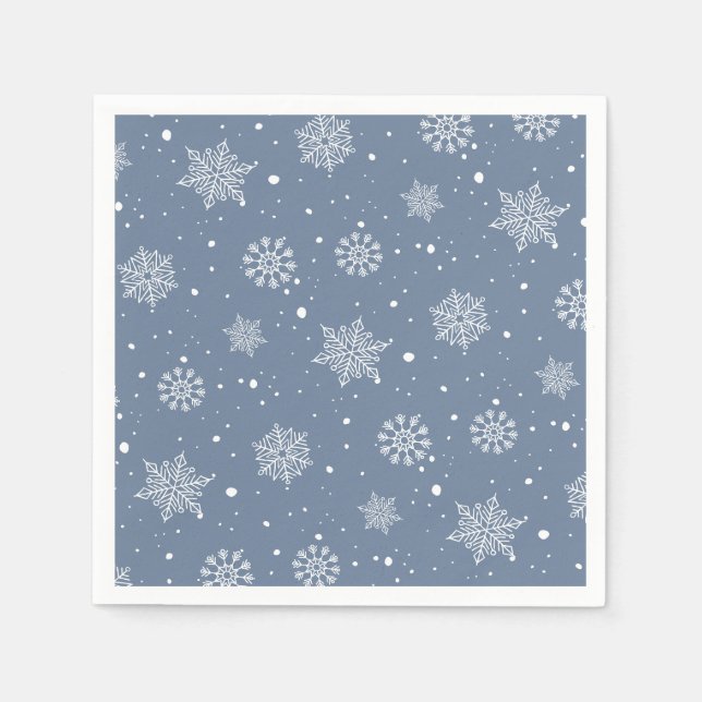 Winter Snowflakes Pattern Its Cold Outside  Napkins (Front)