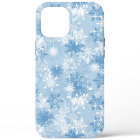 Winter snowflakes pattern on blue