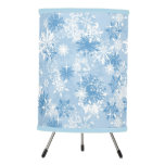Winter Snowflakes Pattern On Blue Tripod Lamp at Zazzle