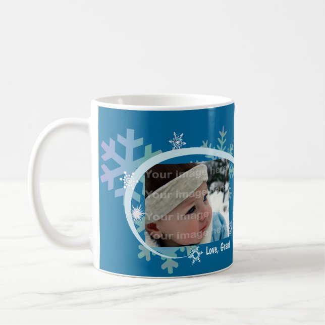 Winter Snowflakes Photo Mug (Left)