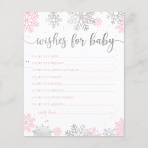 Winter Snowflakes Pink And Silver Wishes For Baby