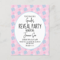 Winter Snowflakes Pink Blue Gender Reveal