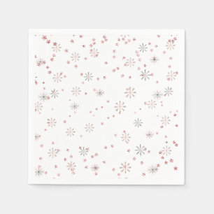 Winter Snowflakes Pink & Silver Napkins