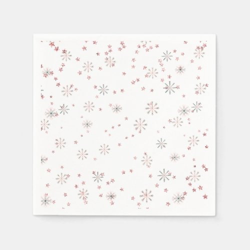 Winter Snowflakes Pink  Silver Napkins