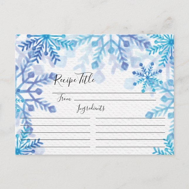 Winter Snowflakes Recipe Card (Front)