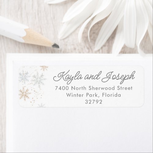 Winter Snowflakes Return Address Label