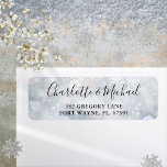 Winter Snowflakes Script Wedding Return Address Label<br><div class="desc">Elegant signature script winter snowflakes return address personalized with signature style names and address details. Designed by Thisisnotme©</div>
