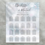 Winter Snowflakes Script Wedding Seating Chart<br><div class="desc">Featuring signature style names,  this elegant winter snowflakes seating chart can be personalized with your information in chic lettering. Designed by Thisisnotme©</div>