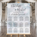 Winter Snowflakes Script Wedding Seating Chart Foam Board<br><div class="desc">Winter snowflakes wedding seating chart featuring signature style names,  this chic,  stylish seating chart can be personalized with your celebration details. Designed by Thisisnotme©</div>