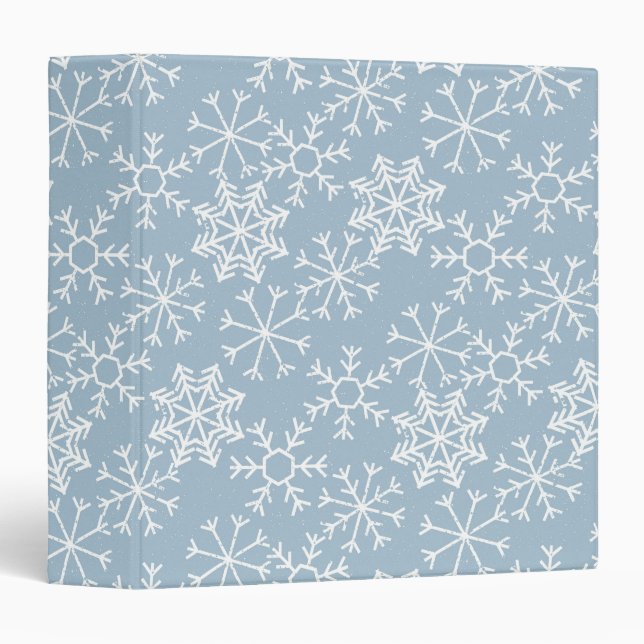 Winter SNOWFLAKES seamless pattern + your ideas 3 Ring Binder (Front/Spine)