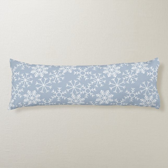 Winter SNOWFLAKES seamless pattern + your ideas Body Pillow (Front)