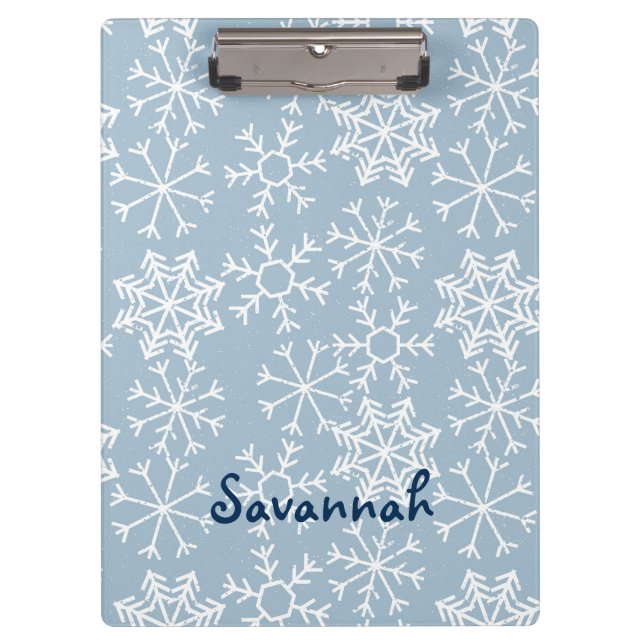 Winter SNOWFLAKES seamless pattern + your ideas Clipboard (Front)