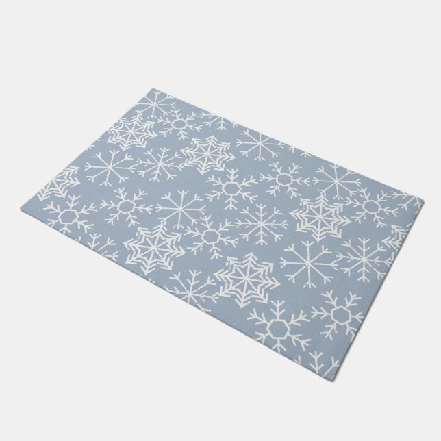 Winter SNOWFLAKES seamless pattern + your ideas Doormat (Angled)
