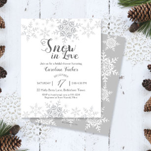 Winter Snowflakes Snow in Love Bridal Shower Invit