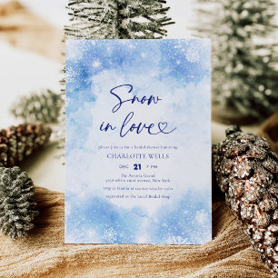 Winter Snowflakes Snow In Love Bridal Shower Invitation