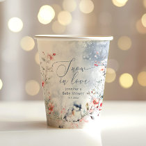 Winter snowflakes Snow in Love bridal shower Paper Cups