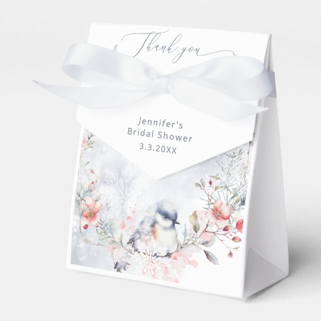 Winter snowflakes Snow in Love bridal Thank you Favor Boxes (Front Side)
