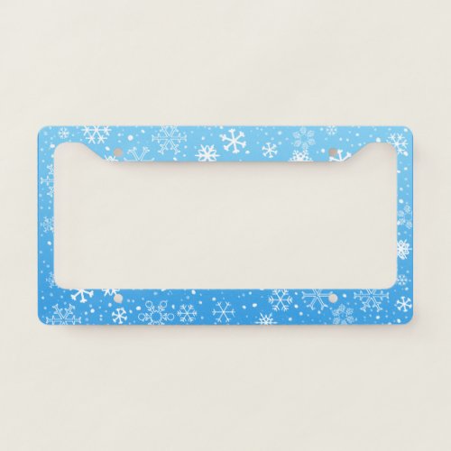 Winter Snowflakes Snow Snowing License Plate Frame