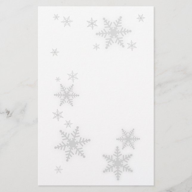Winter Snowflakes stationery (Front)