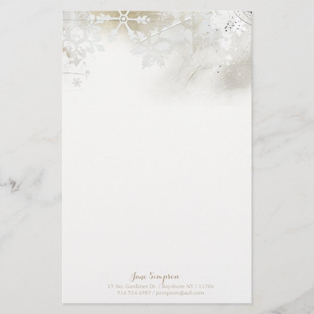 Winter snowflakes stationery (Front)