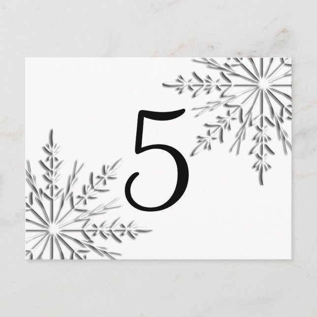 Winter Snowflakes Table Number (Front)
