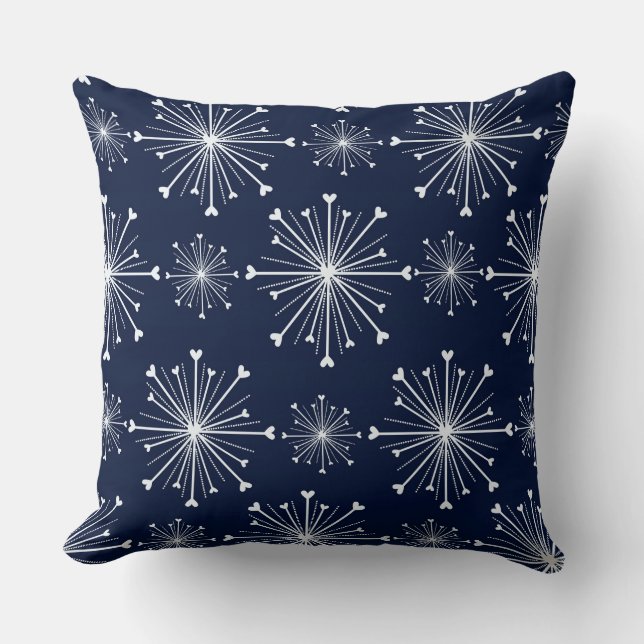 Winter Snowflakes Throw Pillow (Front)