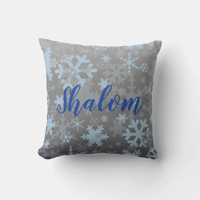 Winter Snowflakes Throw Pillow (Front)