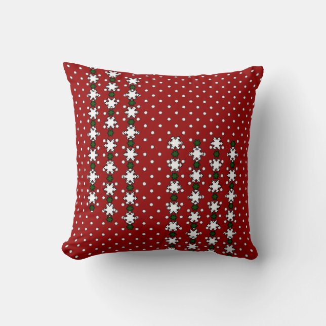 Winter Snowflakes Throw Pillow (Front)