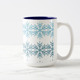Winter Snowflakes Two-Tone Coffee Mug