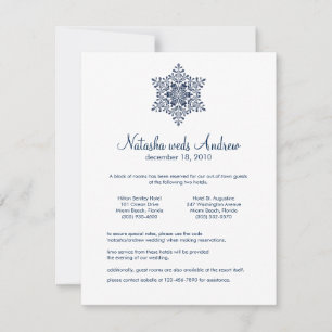 Winter Snowflakes Wedding Accommodations Card