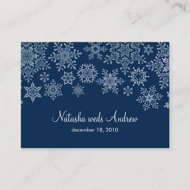 Winter Snowflakes Wedding Directions Enclosure (Front)