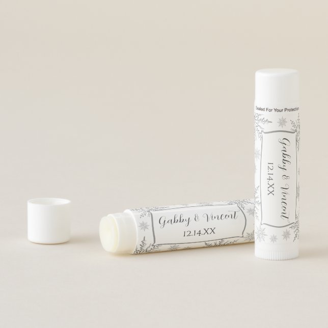 Winter Snowflakes Wedding Favor Lip Balm (In Situ)