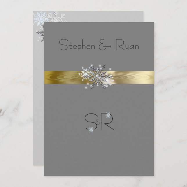 Winter Snowflakes, Wedding Invitations (Front/Back)