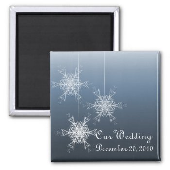 Winter Snowflakes Wedding Magnet by AJsGraphics at Zazzle