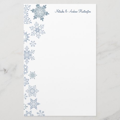 Winter Snowflakes Wedding Thank You Letterhead