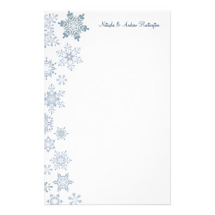 snowflake stationery zazzle winter letterhead