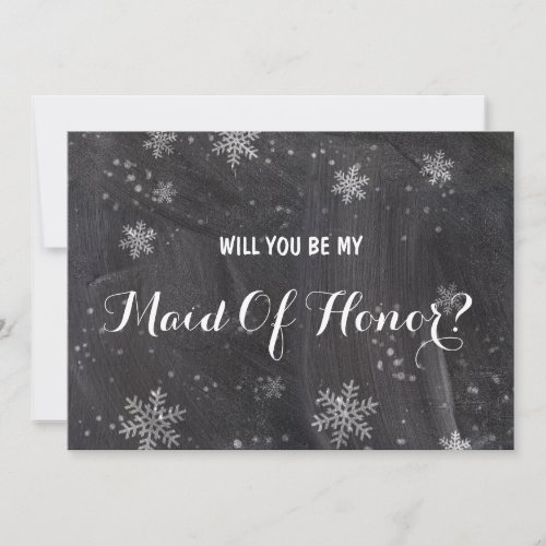 Winter snowflakes Will you be my Maid of honor Invitation