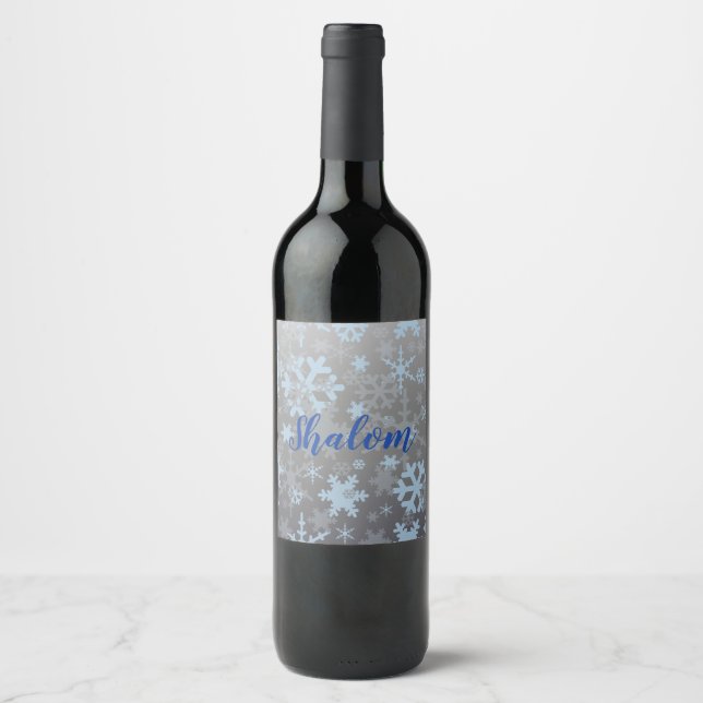 Winter Snowflakes Wine Label (Front)