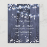 Winter snowflakes winter budget wedding invitation