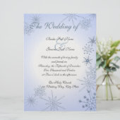 Winter Snowflakes Winter Ice Blue Invitation (Standing Front)
