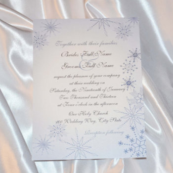 Winter Snowflakes/ Winter Ice Blue Invitation by happygotimes at Zazzle