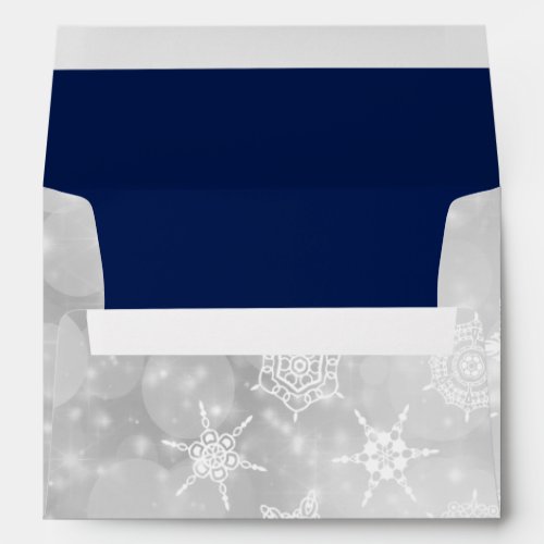 Winter Snowflakes with Blue lining Envelope