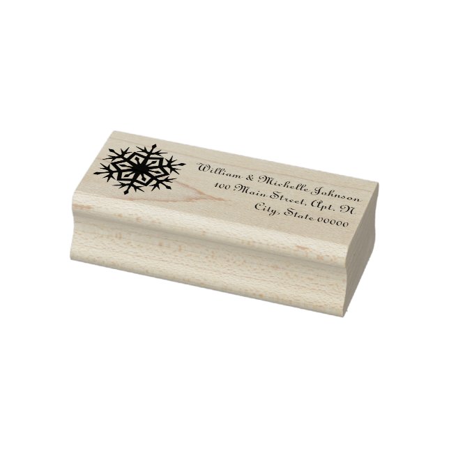 Winter Snowflakes Wooden Address Stamp (Stamp)